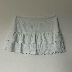 Lilly Pulitzer White Bubble Mini Skirt with Ruffled Tiers